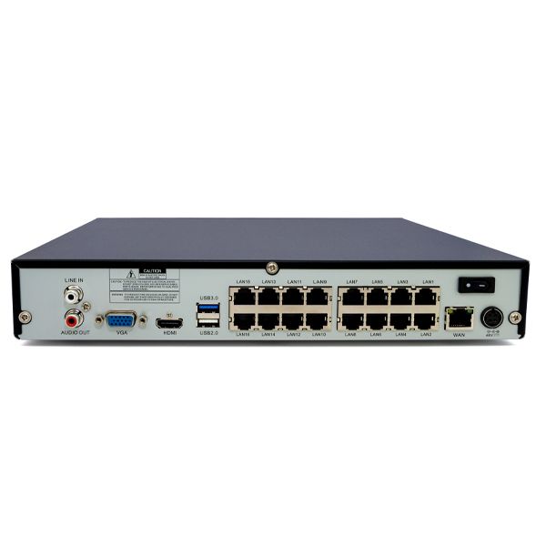 R-Series 16-Channel 4K UltraHD NDAA-Compliant PoE Network Video Recorder with 16 PoE Ports and 1HDD Slot (16-NVR4Kb)