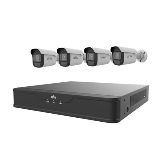 UNV 4 x 4MP Bullet IP Camera + 4K 4-Channel NVR + 1TB HDD Complete Video Surveillance Kit (EK-S31P4B44T1)
