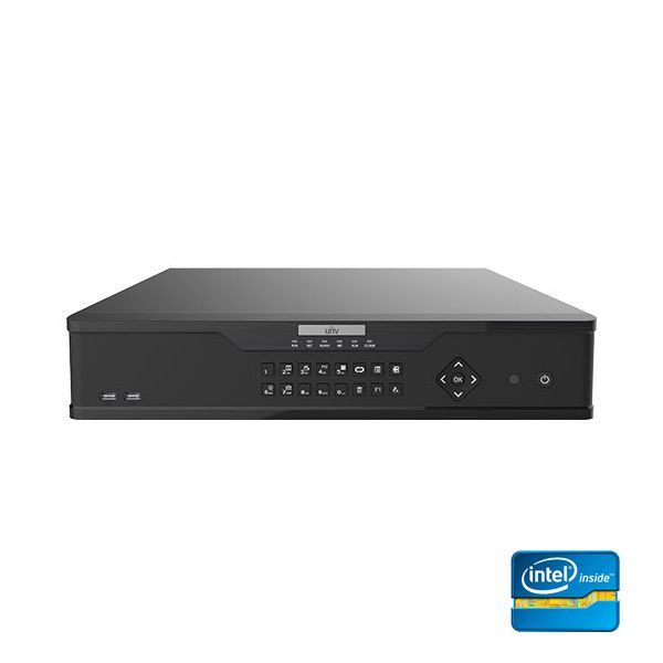 UNV 12MP 64-Channel NDAA-Compliant IP Network Video Recorder with 8 SATA Hard Drive Bays and RAID Data Protection (NVR308-64X)16 TB Hardrive Included